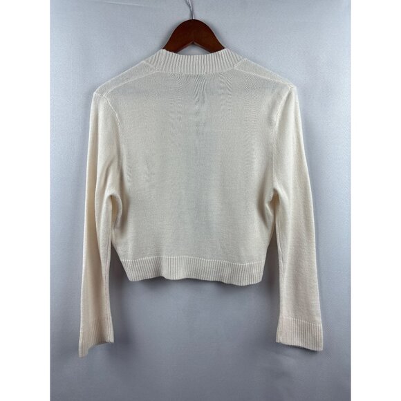 Denim & Company Womens Small Ivory Open Front Cardigan Sweater - Picture 5 of 5